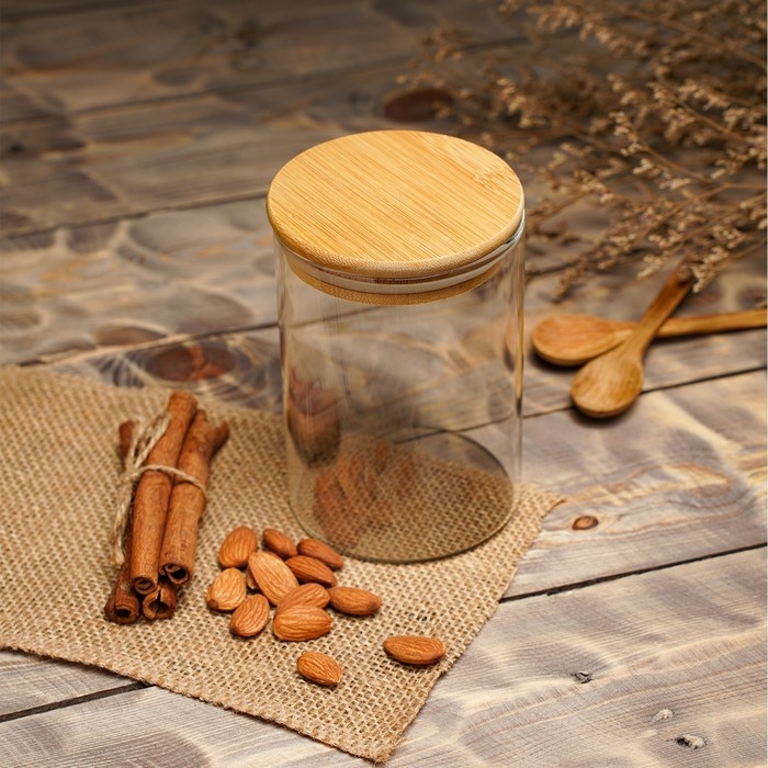 Банка стеклянная для сыпучих продуктов Magistro «Эко», 550 мл, 8,5×12,5 см Банка стеклянная для сыпучих продуктов Magistro «Эко», 550 мл, 8,5×12,5 см