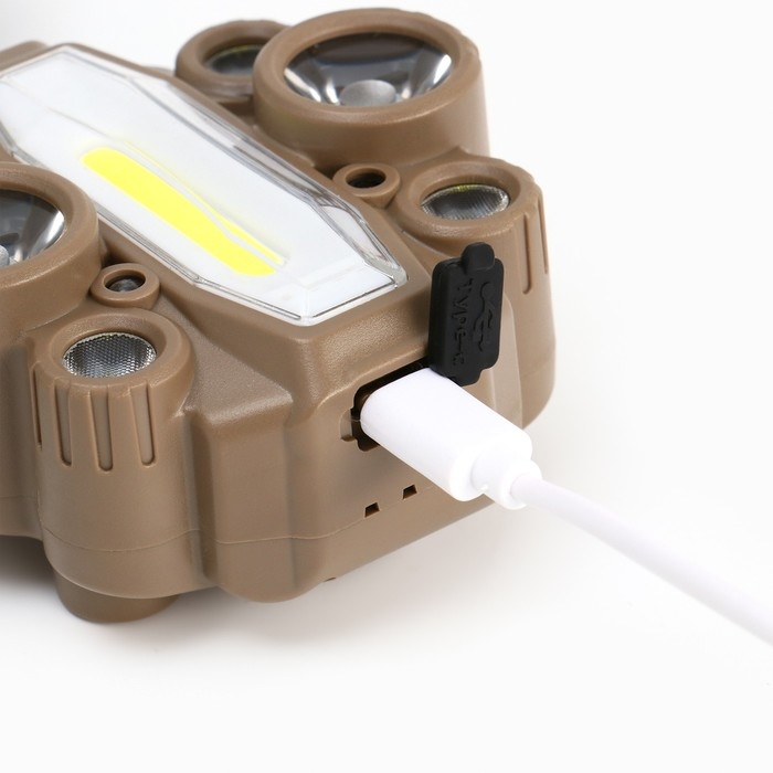 Фонарь налобный аккумуляторный, 13 Вт, 4000 мАч, 5 В, COB + T6. 7 режимов, датчик движения Фонарь налобный аккумуляторный, 13 Вт, 4000 мАч, 5 В, COB + T6. 7 режимов, датчик движения