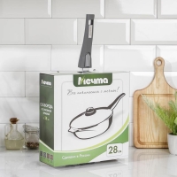 Сковорода «Гранит», d=28 см, стеклянная крышка, съёмная ручка, антипригарное покрытие, цвет серый Сковорода «Гранит», d=28 см, стеклянная крышка, съёмная ручка, антипригарное покрытие, цвет серый