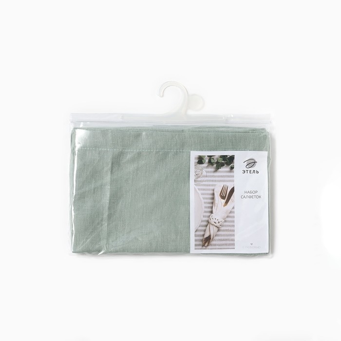 Набор салфеток Этель цвет мятный, 30х40 см - 4 шт,100% лён 170 г/м2