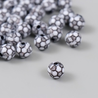 Бусины для творчества пластик "Футбольный мячик" d=1 см набор 20 гр Бусины для творчества пластик "Футбольный мячик" d=1 см набор 20 гр