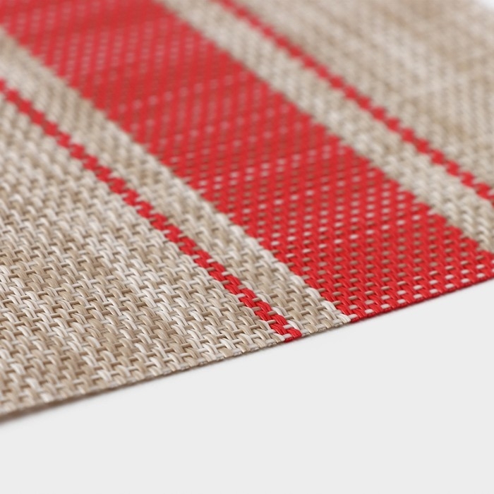 Салфетка сервировочная на стол «Две полосы», 45×30 см, цвет красный Салфетка сервировочная на стол «Две полосы», 45×30 см, цвет красный