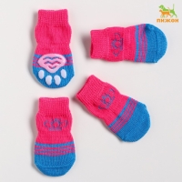 Носки нескользящие "Корона", размер М (3/4 * 7 см), набор 4 шт Носки нескользящие "Корона", размер М (3/4 * 7 см), набор 4 шт