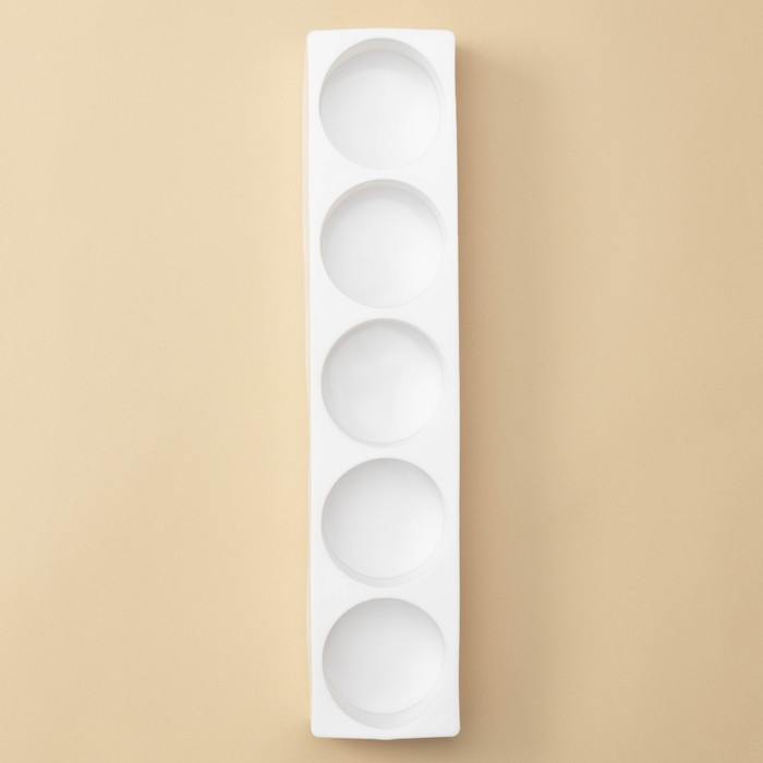 Форма для муссовых десертов и выпечки KONFINETTA &laquo;Круг&raquo;, 39&times;8&times;4,7 см, 5 ячеек d=7,2 см, цвет белый