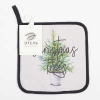 Прихватка &laquo;Christmas trees&raquo; 19х19 см, саржа, 100% хлопок, ватин 250 г/м2