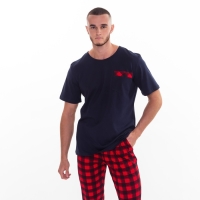 Костюм мужской домашний (футболка и брюки), цвет красный, размер 60 Костюм мужской домашний (футболка и брюки), цвет красный, размер 60