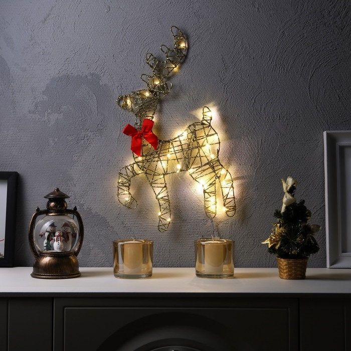 Светодиодная фигура «Олень» 28 × 47.5 см, металл, батарейки ААх2 (не в комплекте), свечение тёплое белое Светодиодная фигура «Олень» 28 × 47.5 см, металл, батарейки ААх2 (не в комплекте), свечение тёплое белое