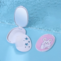 Зеркало складное «Зайка», с расчёской, 6,5 × 9,5 см Зеркало складное «Зайка», с расчёской, 6,5 × 9,5 см