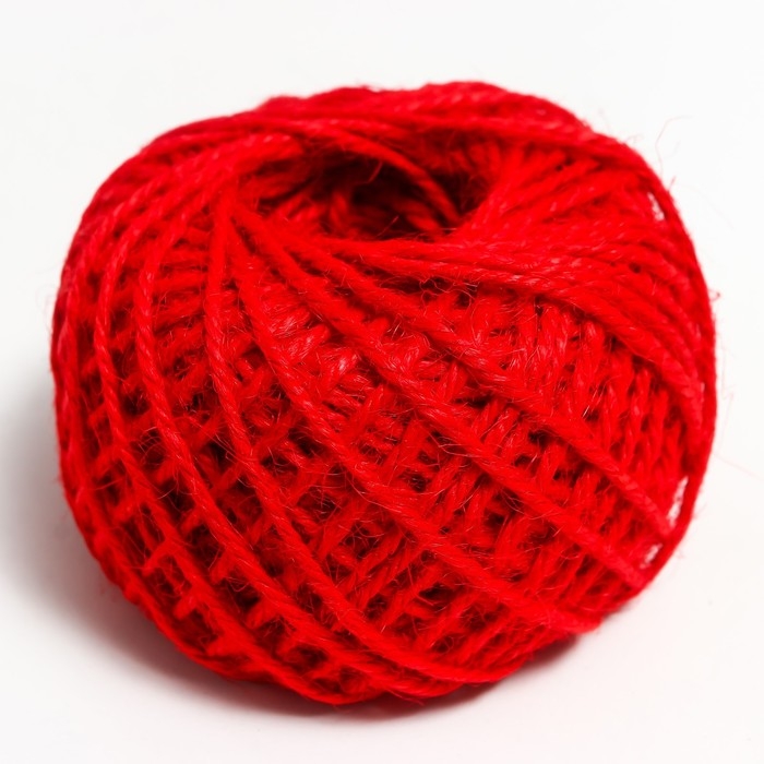 Пряжа 100% джут "Softino Jute Colored" 50м &plusmn;2м красный 50 гр