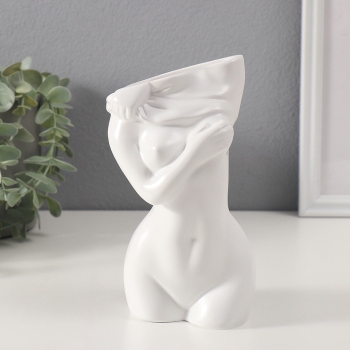 Сувенир полистоун вазон "Скульптура. Женское тело" 9,9х18,6 см