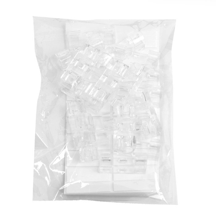 Держатель самоклеящийся для проводов и гирлянд ТУНДРА, 13х33 мм, прозрачный, 20 шт. Держатель самоклеящийся для проводов и гирлянд ТУНДРА, 13х33 мм, прозрачный, 20 шт.