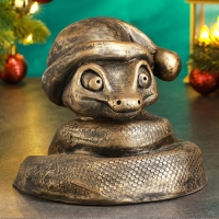 Новый год. Символ 2025. Копилка "Змея в колпаке" 17х14х15см, бронза Новый год. Символ 2025. Копилка "Змея в колпаке" 17х14х15см, бронза