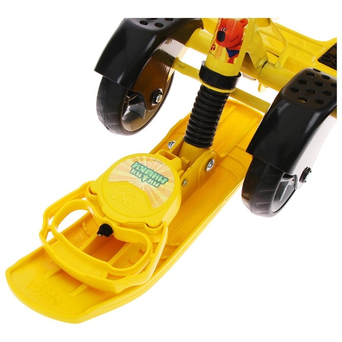 Снегокат с колёсами &laquo;Тимка спорт 6 Ми-ми-мишки&raquo;, с родительской ручкой, со спинкой и ремнём безопасности