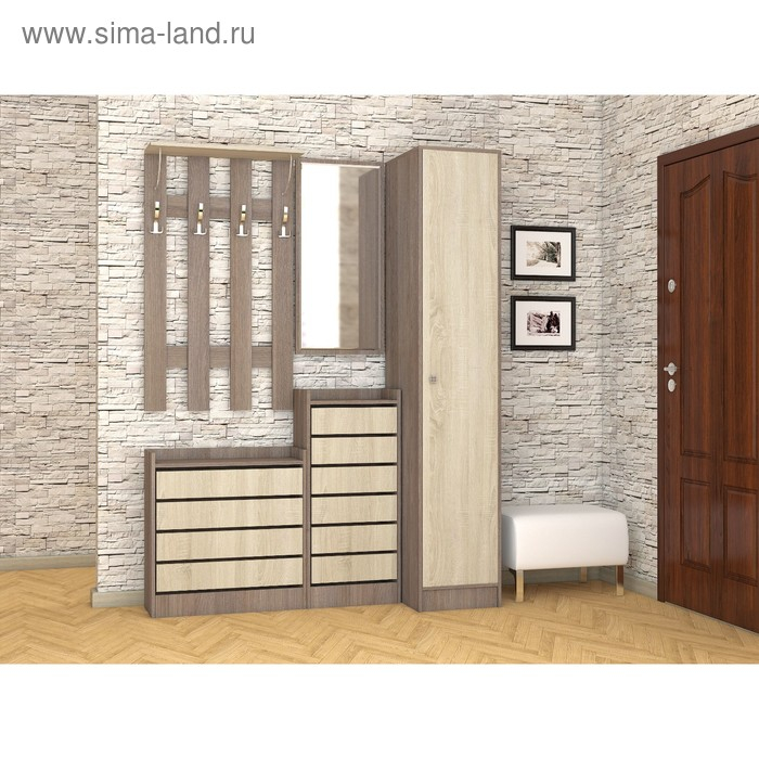 Обувница ЯПТ-1 Ямайка, 450x270x1026, Ясень шимо темный/Дуб сонома