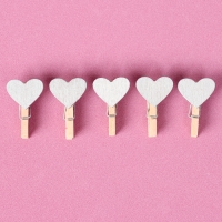 Набор декоративных прищепок &laquo;Сердечки&raquo;, серебряного цвета, набор 50 шт.