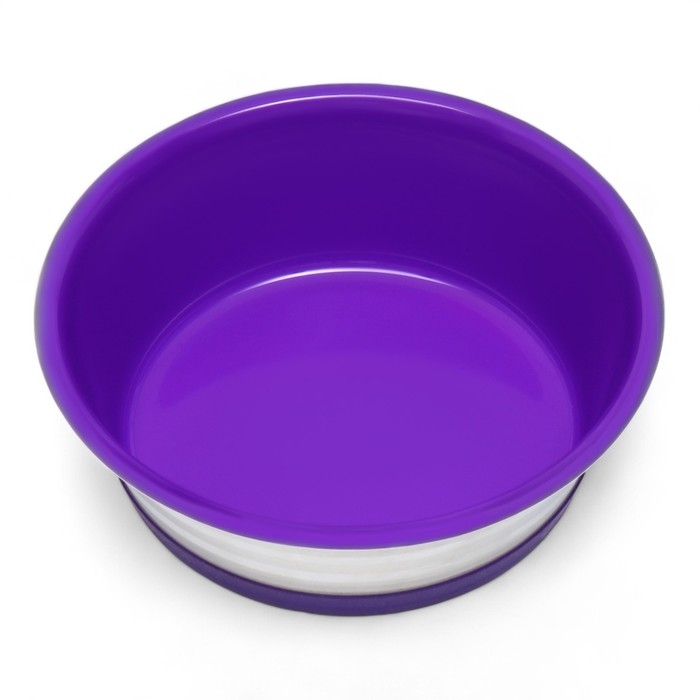 Миска утяжеленная цветная, с силиконовым основанием, 300 мл, фиолетовая