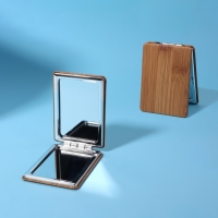 Зеркало складное &laquo;Бамбук&raquo;, 6,4 &times; 9 см, с увеличением, цвет &laquo;тёмное дерево&raquo;