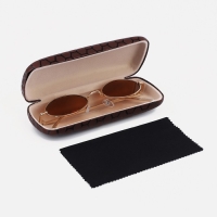 Футляр для очков на хлопушке, длина 15,5 см, цвет коричневый Футляр для очков на хлопушке, длина 15,5 см, цвет коричневый