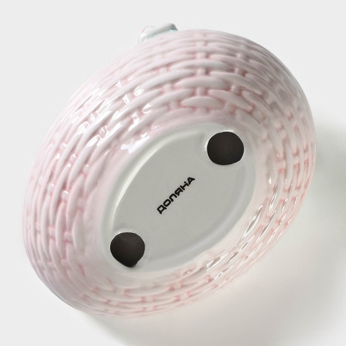 Салатник Доляна «Зайка», 350 мл, 18×14×11 см, голубой ободок Салатник Доляна «Зайка», 350 мл, 18×14×11 см, голубой ободок