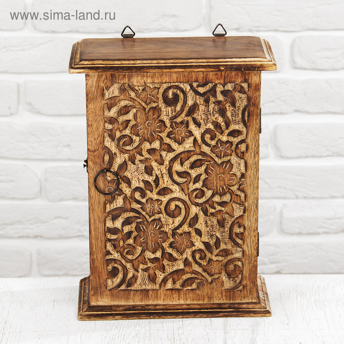 Ключница "Узоры из цветов" дерево 21*9*26 см