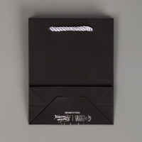 Пакет подарочный, упаковка, &laquo;С Днём рождения!&raquo;, чёрный крафт, 12 х 15 х 5,5 см