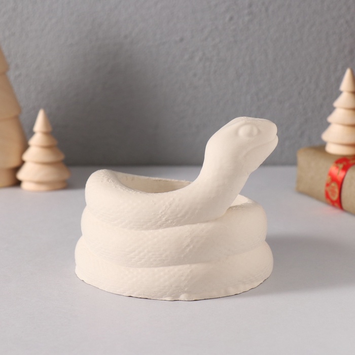 Подсвечник Подсвечник "Змея" крученая 8*10*6 см белый