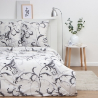 Постельное бельё Экономь и Я евро &laquo;Магнолия&raquo;, 200х215см, 200х215см, 70х70см-2 шт, полисатин, 80 г/м&sup2;