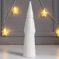 Сувенир керамика световой "Дедушка Мороз с ёлочкой на шубе" серебро 25х5,7х5,7 см