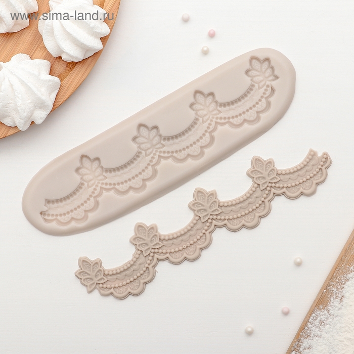 Молд &laquo;Воланы&raquo;, 2 предмета, силикон, 21&times;5,5&times;1 см, цвет МИКС