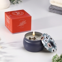 Свеча ароматическая из соевого воска с сухоцветом "Французская лаванда" 4,5х6 см, 80 г Свеча ароматическая из соевого воска с сухоцветом "Французская лаванда" 4,5х6 см, 80 г