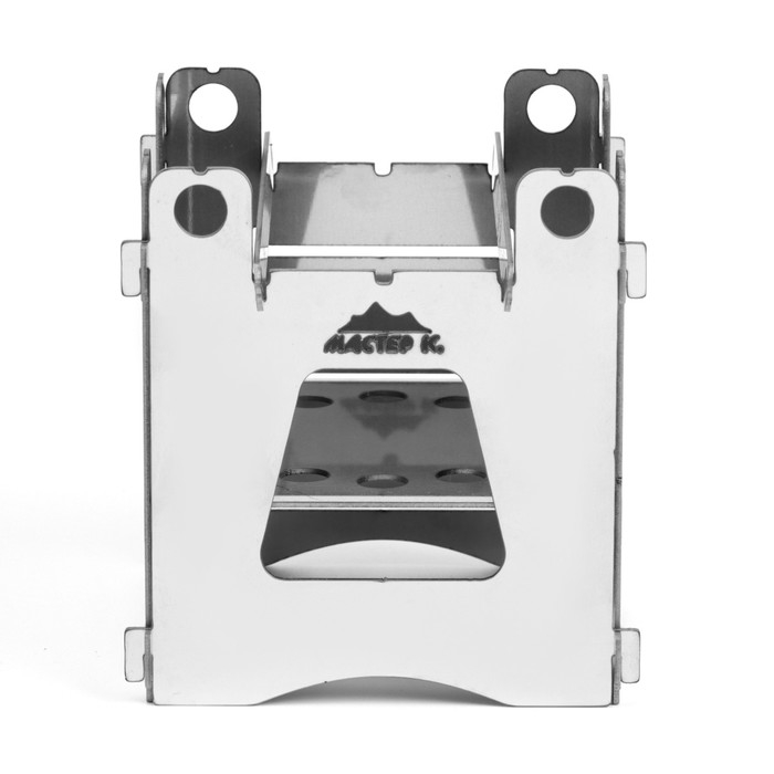 Печь-щепочница туристическая "Мастер К." нержавеющая сталь, 9 х 9 х 10 см