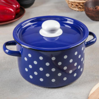 Кастрюля эмалированная, 2,9 л, цвет МИКС