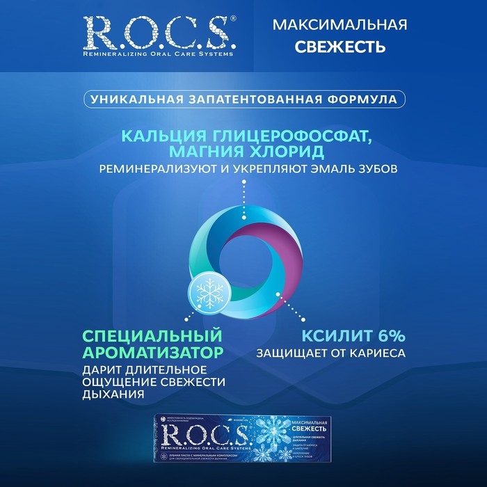 Зубная паста R.O.C.S., максимальная свежесть, 94 г Зубная паста R.O.C.S., максимальная свежесть, 94 г