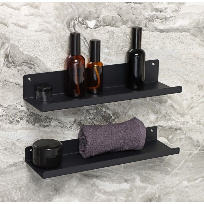 Полки для хранения «Лофт Арт», 35×10×3,5 см, 2 шт, цвет чёрный Полки для хранения «Лофт Арт», 35×10×3,5 см, 2 шт, цвет чёрный