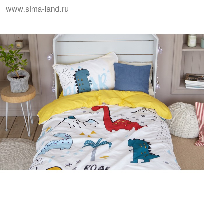 Постельное бельё &laquo;Этель&raquo; 1.5 сп Dinoparty 143х215 см, 150х214 см, 50х70 см -1 шт,100% хлопок, бязь