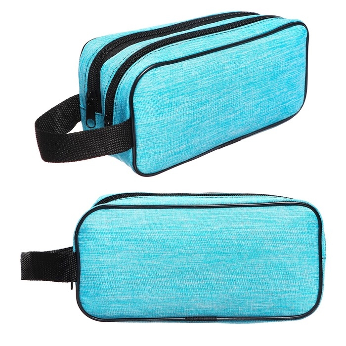 Пенал мягкий 2 отделения, 100 х 220 х 70 мм, объёмный, с ручкой,Calligrata Пенал мягкий 2 отделения, 100 х 220 х 70 мм, объёмный, с ручкой,Calligrata "Бирюзовый"