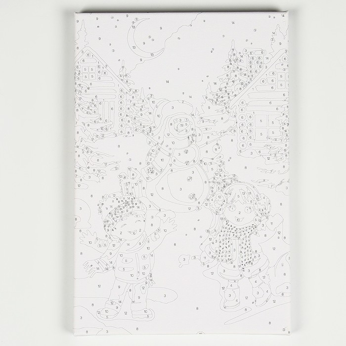 Картина по номерам на новый год на холсте с подрамником &laquo;Зимние забавы&raquo;, 20 х 30 см