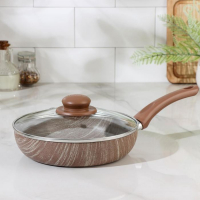 Сковорода глубокая Kantry, d=22 см, стеклянная крышка, пластиковая ручка, антипригарное покрытие, цвет коричневый Сковорода глубокая Kantry, d=22 см, стеклянная крышка, пластиковая ручка, антипригарное покрытие, цвет коричневый