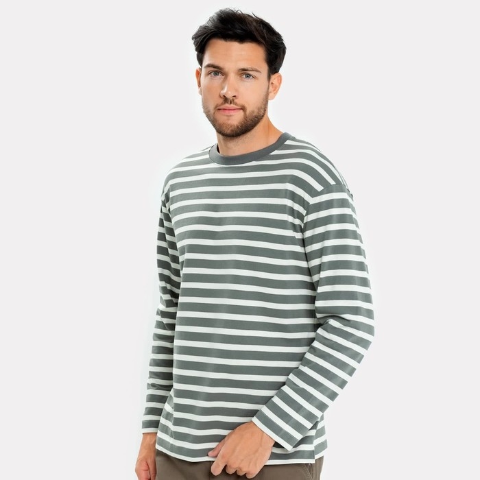 Джемпер мужской, цвет белый/ зелёный, размер 52 (XL) Джемпер мужской, цвет белый/ зелёный, размер 52 (XL)