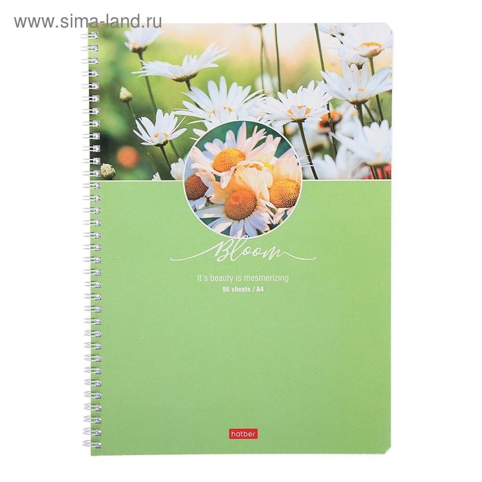 Тетрадь А4, 96 листов в клетку на гребне Тетрадь А4, 96 листов в клетку на гребне "Красота цветения", обложка мелованный картон, блок офсет, МИКС