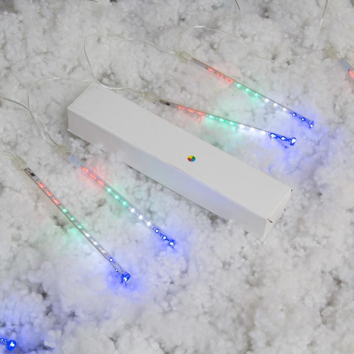 Гирлянда &laquo;Сосульки&raquo; 2.4 &times; 0.2 м, IP44, прозрачная нить, 96 LED, свечение мульти с эффектом стекания, 12 В