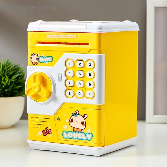 Копилка пластик для монет и купюр Копилка пластик для монет и купюр "Сейф - Зверушки" 3АА МИКС 19х12,5х13 см