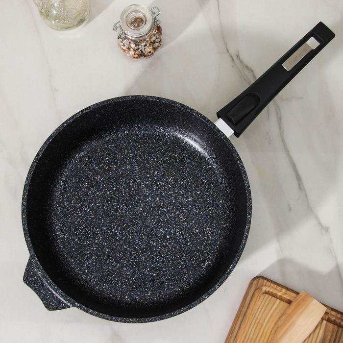 Сковорода &laquo;Гранит Star&raquo;, d=28 см, съёмная ручка, антипригарное покрытие, тёмно-синий