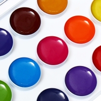 Акварель 18 цветов, ErichKrause Jolly Friends, без кисти, пластиковая коробка, еврподвес