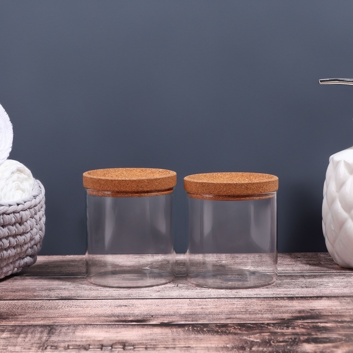 Набор органайзеров для ватных палочек и дисков, 17,5 × 10 × 10 см цвет прозрачный/коричневый Набор органайзеров для ватных палочек и дисков, 17,5 × 10 × 10 см цвет прозрачный/коричневый