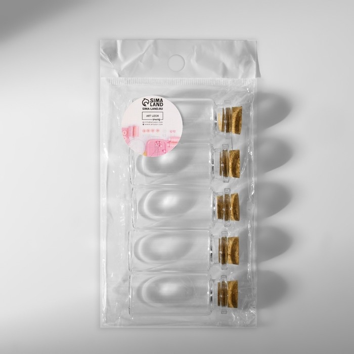 Баночки для хранения бисера, d = 2,2 × 5 см, 5 шт Баночки для хранения бисера, d = 2,2 × 5 см, 5 шт