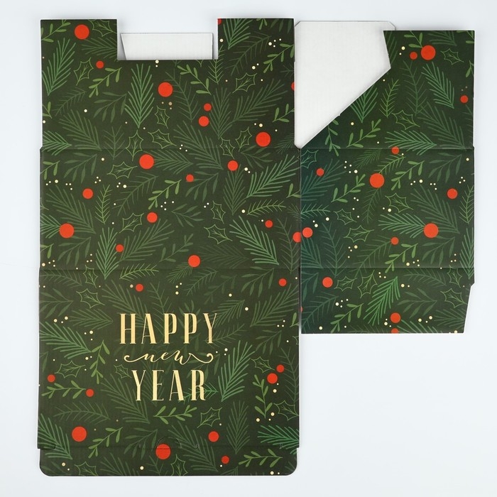 Коробка подарочная новогодняя складная «С новым годом», 22 х 15 х 10 см, Новый год Коробка подарочная новогодняя складная «С новым годом», 22 х 15 х 10 см, Новый год