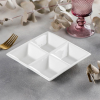 Менажница фарфоровая 4 ячейки Wilmax, 15&times;15 см, цвет белый