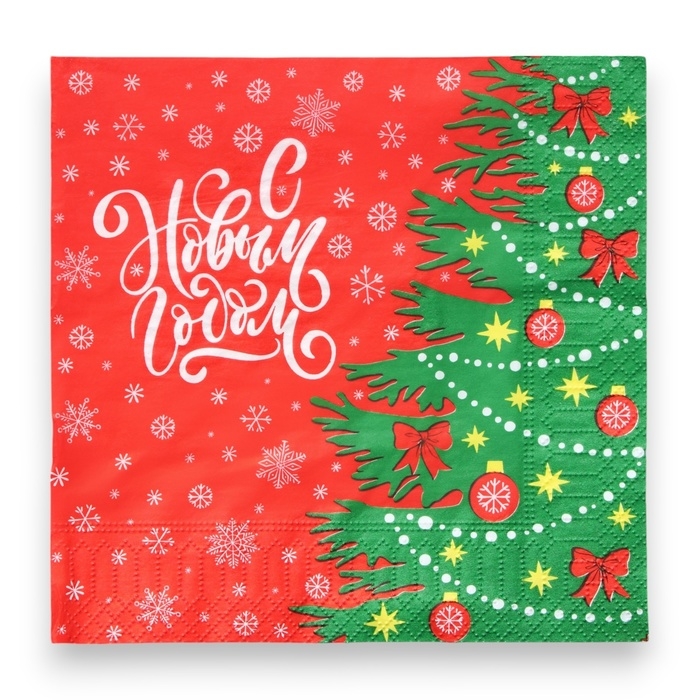 Новый год. Салфетки бумажные Pero Prestige &laquo;Ёлочка&raquo;, 3 слоя, 33х33, 20 шт.