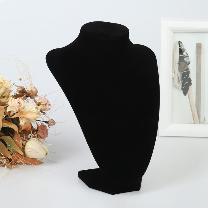 Бюст для украшений, 15,5×10×21 см, h=21см, цвет чёрный Бюст для украшений, 15,5×10×21 см, h=21см, цвет чёрный